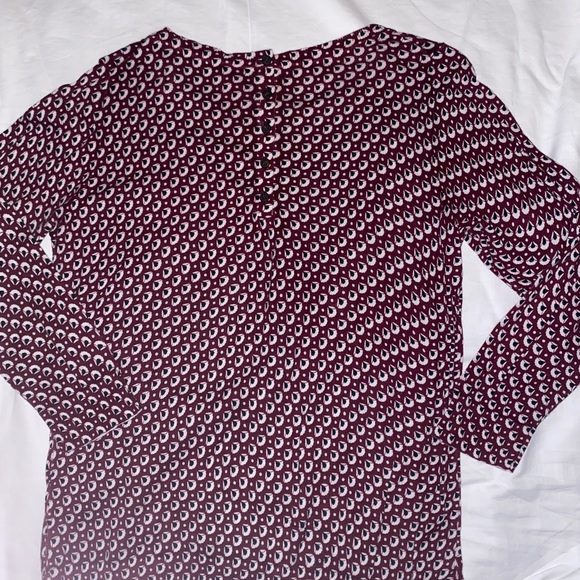 LOFT Maroon and White Patterned Knit Top - Picture 2 of 5